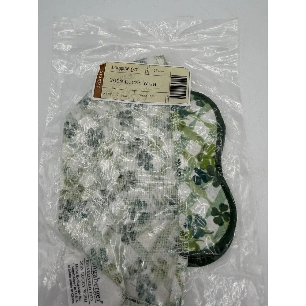 🍀🧺 Longaberger 2009 Lucky Wish Basket Liner ONLY – Shamrock – NIP✨